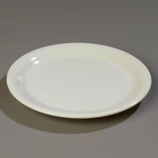 6.5 Inch Bone Sierrus Melamine Narrow Rim Pie Plate with commercial grade durability shatter resistant construction and temperature insulated design. Ideal for restaurants cafes bakeries catering and home dining.