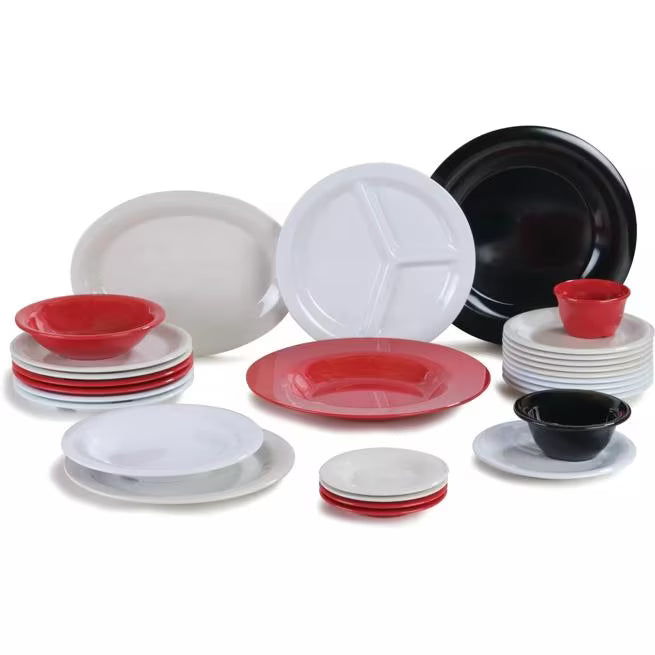8 oz Bone Sierrus Melamine Rimmed Bowl with commercial grade durability, shatter resistant construction and temperature insulated design. Ideal for soups, salads, pasta, grain bowls and foodservice applications.