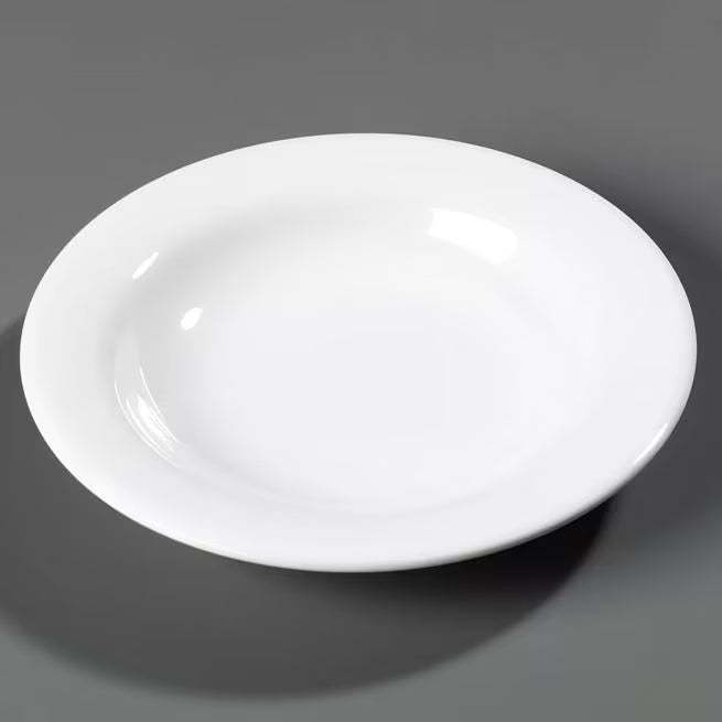 4.5 oz White Sierrus Melamine Rimmed Fruit Bowl with commercial grade durability, shatter resistant construction and temperature insulated design. Ideal for fruit, yogurt, desserts, snacks and foodservice applications.