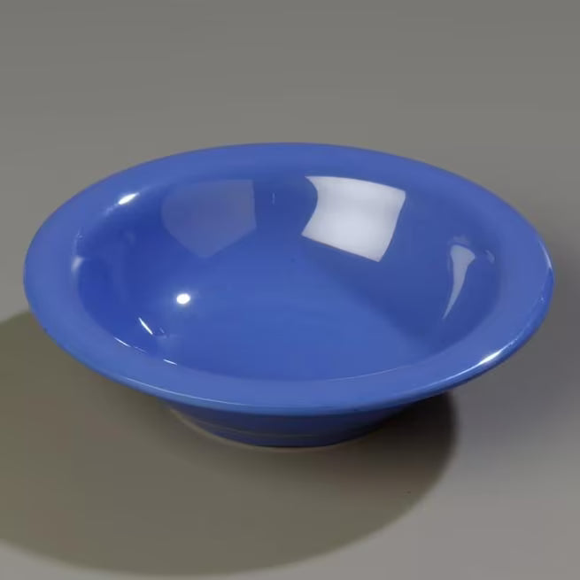 12 oz Ocean Blue Sierrus Melamine Rimmed Bowl with commercial grade durability, shatter resistant construction and temperature insulated design. Perfect for soups, salads, pasta and foodservice applications.