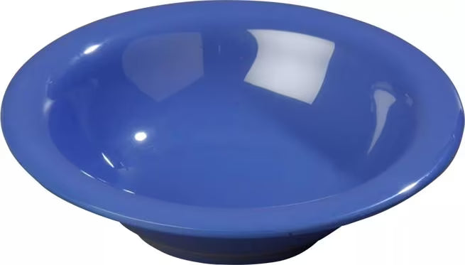 12 oz Ocean Blue Sierrus Melamine Rimmed Bowl with commercial grade durability, shatter resistant construction and temperature insulated design. Perfect for soups, salads, pasta and foodservice applications.