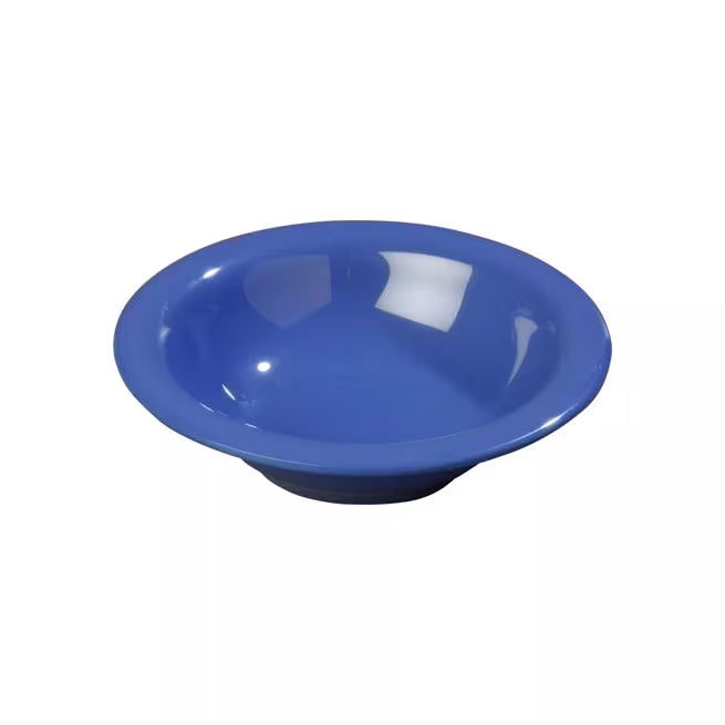 12 oz Ocean Blue Sierrus Melamine Rimmed Bowl with commercial grade durability, shatter resistant construction and temperature insulated design. Perfect for soups, salads, pasta and foodservice applications.