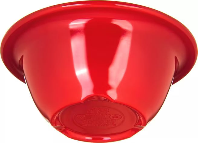 10 oz Red Sierrus Melamine Rimmed Nappie Bowl with commercial grade durability, shatter resistant construction and temperature insulated design. Perfect for soups, cereals, salads, desserts and foodservice applications.