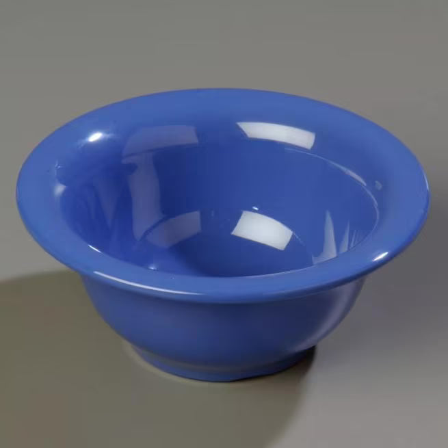 10 oz Ocean Blue Sierrus Melamine Rimmed Nappie Bowl with commercial grade durability, shatter resistant construction and temperature insulated design. Perfect for soups, cereals, salads, desserts and foodservice applications.