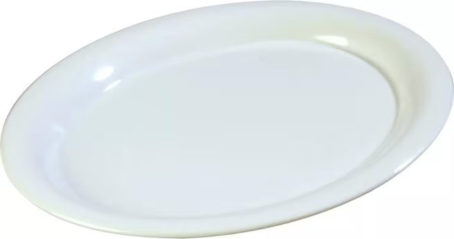 12 x 9 Inch White Sierrus Melamine Oval Platter Tray with commercial grade durability, shatter resistant construction and temperature insulated design. Perfect for appetizers, seafood, entrees and shared dishes.