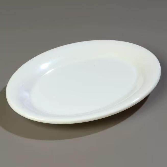 9.5 x 7.25 Inch White Sierrus Melamine Oval Platter Tray with commercial grade durability, shatter resistant construction and temperature insulated design. Perfect for appetizers, sandwiches, seafood, desserts and individual entrees.