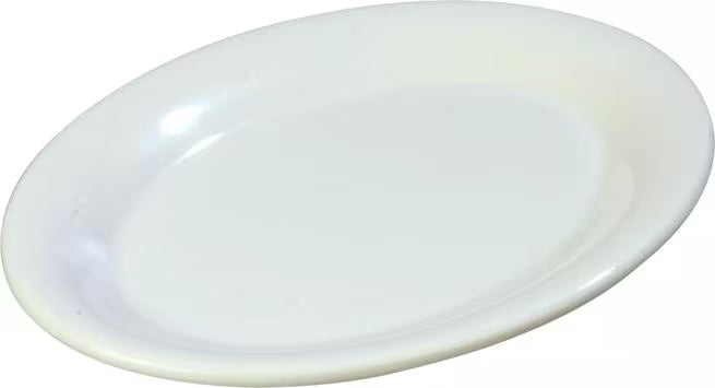 9.5 x 7.25 Inch White Sierrus Melamine Oval Platter Tray with commercial grade durability, shatter resistant construction and temperature insulated design. Perfect for appetizers, sandwiches, seafood, desserts and individual entrees.