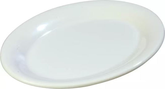 9.5 x 7.25 Inch White Sierrus Melamine Oval Platter Tray with commercial grade durability, shatter resistant construction and temperature insulated design. Perfect for appetizers, sandwiches, seafood, desserts and individual entrees.