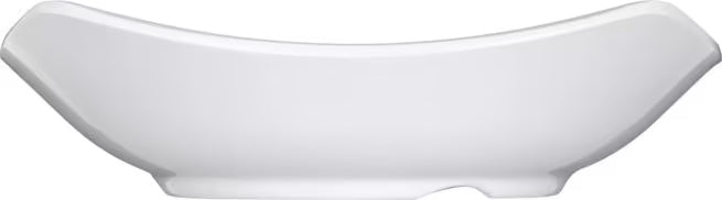 5.25 Inch White Melamine Flared Rim Square Dish Bowl with commercial grade durability, shatter resistant construction and a scoop shaped design. Perfect for sauces, appetizers, sushi, side dishes and desserts.