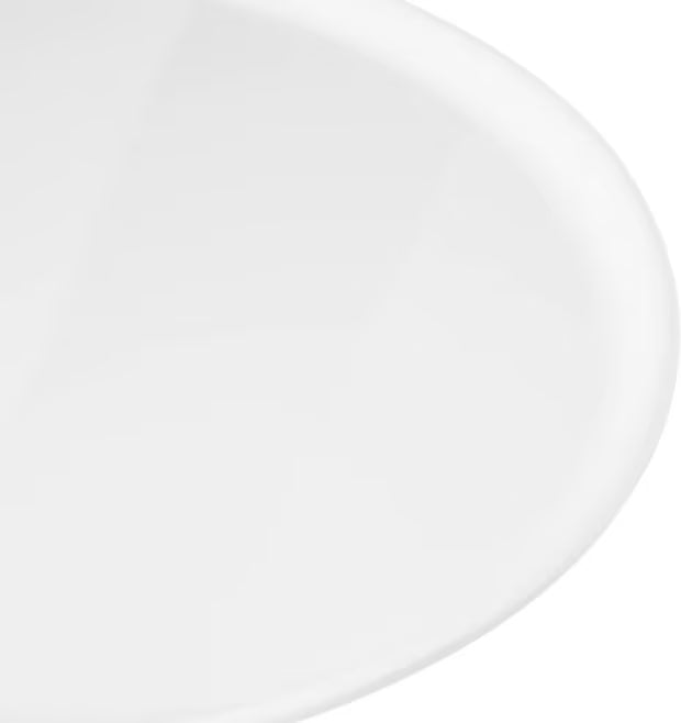 10.5 Inch White Stadia Melamine Dinner Plate with commercial grade break resistant construction and a modern organic shape. Perfect for serving entrees, pasta, seafood, sandwiches and complete meals.