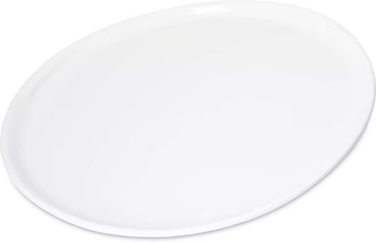 10.5 Inch White Stadia Melamine Dinner Plate with commercial grade break resistant construction and a modern organic shape. Perfect for serving entrees, pasta, seafood, sandwiches and complete meals.