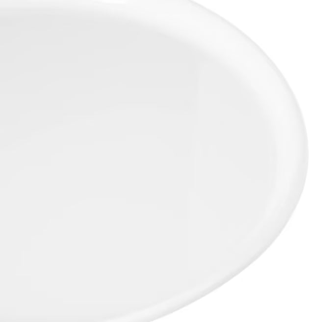 9 Inch White Stadia Melamine Salad Plate with commercial grade break resistant construction and a modern organic shape. Perfect for serving salads, appetizers, desserts, bread and side dishes.