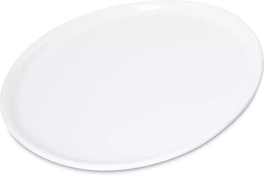 9 Inch White Stadia Melamine Salad Plate with commercial grade break resistant construction and a modern organic shape. Perfect for serving salads, appetizers, desserts, bread and side dishes.
