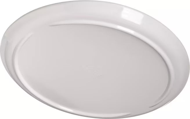 9 Inch Greige Stadia Melamine Salad Plate with commercial grade break resistant construction and a modern organic shape. Perfect for serving salads, appetizers, desserts, bread and side dishes.