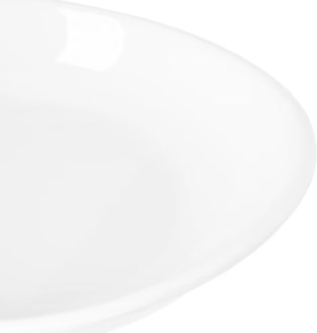 9.5 Inch White Stadia Melamine Pasta Plate with commercial grade break resistant construction and a modern organic shape. Perfect for serving pasta, risotto, salads, grain bowls and specialty entrees.