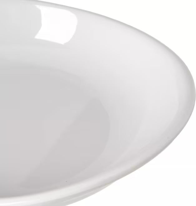 8.5 Inch Greige Stadia Melamine Pasta Plate with commercial grade break resistant construction and a modern organic shape. Perfect for serving pasta, risotto, salads, grain bowls and specialty entrees.