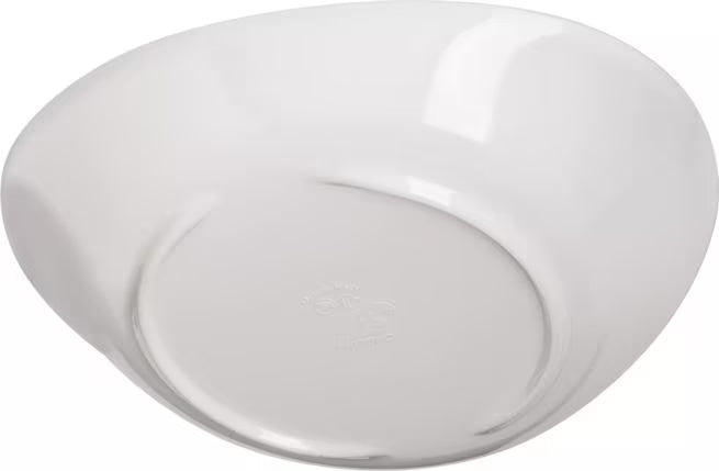 8.5 Inch Greige Stadia Melamine Pasta Plate with commercial grade break resistant construction and a modern organic shape. Perfect for serving pasta, risotto, salads, grain bowls and specialty entrees.
