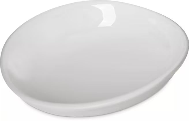 8.5 Inch Greige Stadia Melamine Pasta Plate with commercial grade break resistant construction and a modern organic shape. Perfect for serving pasta, risotto, salads, grain bowls and specialty entrees.