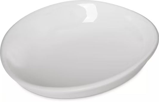 8.5 Inch Greige Stadia Melamine Pasta Plate with commercial grade break resistant construction and a modern organic shape. Perfect for serving pasta, risotto, salads, grain bowls and specialty entrees.