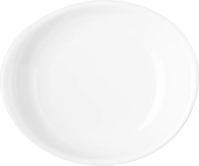 11.5 Inch White Stadia Melamine Pasta Plate with commercial grade break resistant construction and a modern organic shape. Perfect for serving generous portions of pasta, risotto, salads, grain bowls and specialty entrees.