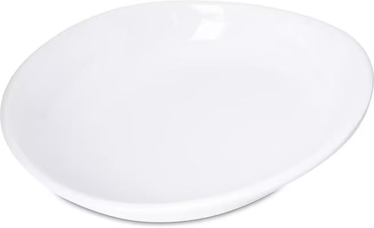 11.5 Inch White Stadia Melamine Pasta Plate with commercial grade break resistant construction and a modern organic shape. Perfect for serving generous portions of pasta, risotto, salads, grain bowls and specialty entrees.