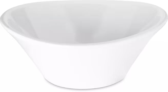 32 oz White Stadia Melamine Bowl with commercial grade break resistant construction and a modern organic shape. Perfect for serving salads, pasta, grain bowls, noodle dishes, soups and shared side dishes.