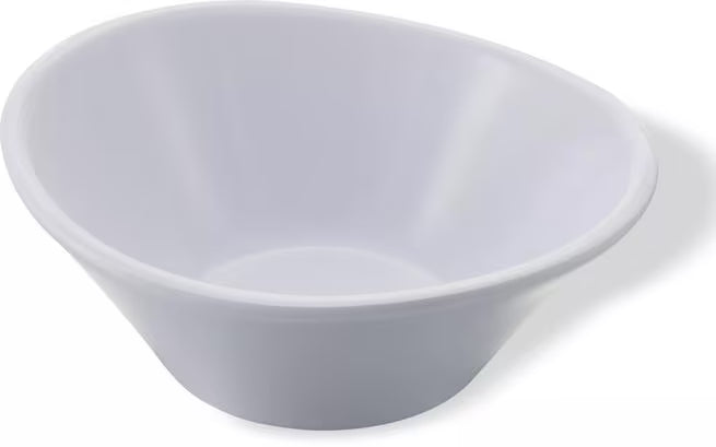 32 oz White Stadia Melamine Bowl with commercial grade break resistant construction and a modern organic shape. Perfect for serving salads, pasta, grain bowls, noodle dishes, soups and shared side dishes.