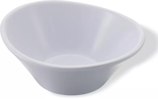 32 oz White Stadia Melamine Bowl with commercial grade break resistant construction and a modern organic shape. Perfect for serving salads, pasta, grain bowls, noodle dishes, soups and shared side dishes.