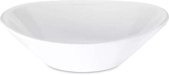 52 oz White Stadia Melamine Bowl with commercial grade break resistant construction and a modern organic shape. Perfect for serving large salads, pasta, grain bowls, noodle dishes, shared side dishes and family style servings.