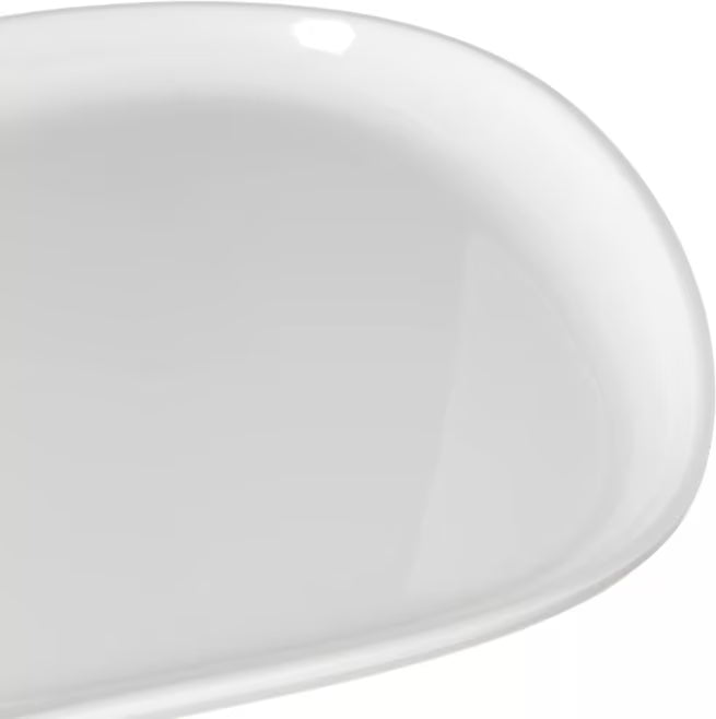 13 x 7 Inch Greige Stadia Melamine Platter with commercial grade break resistant construction and a modern organic shape. Perfect for serving appetizers, seafood, sandwiches, entrees, desserts and shared dishes.