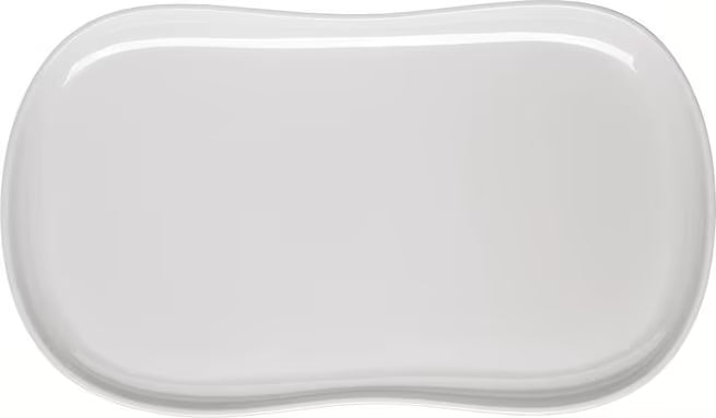 13 x 7 Inch Greige Stadia Melamine Platter with commercial grade break resistant construction and a modern organic shape. Perfect for serving appetizers, seafood, sandwiches, entrees, desserts and shared dishes.