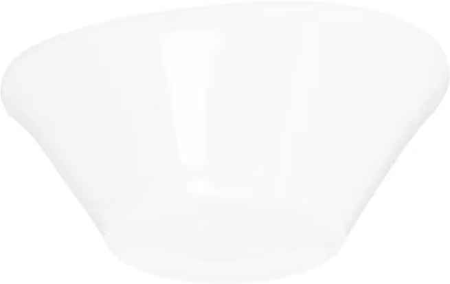 4 oz White Stadia Melamine Sauce Cup with commercial grade break resistant construction and a modern organic shape. Perfect for serving dipping sauces, condiments, dressings, salsa, butter and toppings.