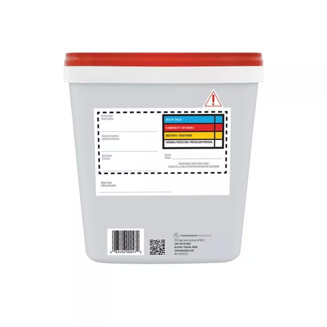 Red WipesPlus Multi-Task Bucket System with ergonomic handle, sliding dispensing cap, test strip window and easy on easy off lid. Designed for WipesPlus Multi-Task Wipes. Rolls sold separately.