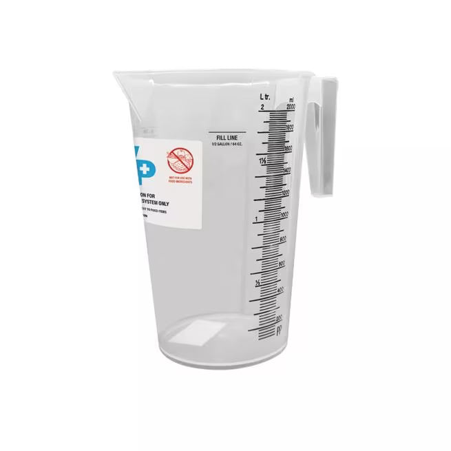 64 oz Clear WipesPlus Measuring Cup designed for WipesPlus Multi-Task Wipes and Multi-Task Buckets. Accurately measures chemical solutions for consistent cleaning and sanitizing applications.