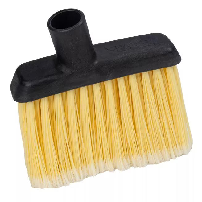 12 Inch Natural Duo-Sweep Flagged Angle Broom Head with flagged synthetic bristles and a 12 Inch flare edge. Color coded design helps reduce cross contamination in commercial cleaning environments.