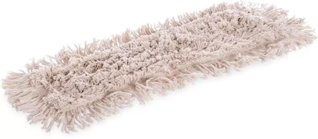 24 x 5 Inch Natural Tie Back Dust Mop made from durable cotton with a full tie back design for secure attachment to compatible mop frames. Ideal for economical commercial dust mopping.