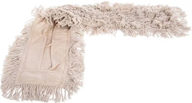 36 x 5 Inch Natural Tie Back Dust Mop with durable cotton construction and a full tie back design for secure attachment to compatible mop frames. Ideal for economical commercial dust mopping.