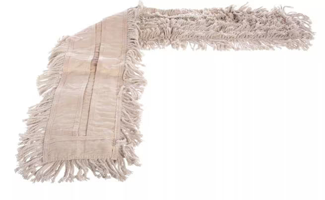 48 x 5 Inch Natural Flo-Pac Tie Back Dust Mop with durable cotton construction and a full tie back design. Fits 5 Inch wide mop frames for economical commercial dust mopping.
