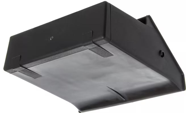 Black Lobby Dust Pan with a 30 Inch two-piece handle, serrated comb edge and hanging hole for efficient commercial debris collection. Compatible with Carlisle lobby dust brooms and Duo-Pan systems.