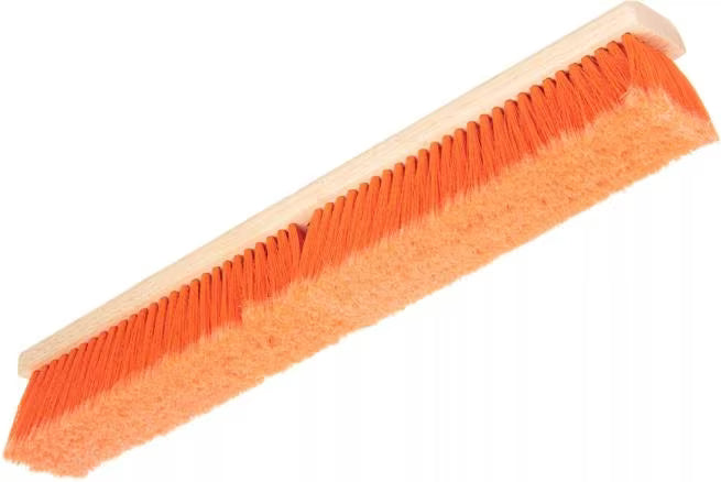 Shop the Flo-Pac 24 Inch Orange Flagged Bristle Hardwood Push Broom Head with moisture and chemical-resistant polypropylene bristles and a durable hardwood block. Ideal for dust and fine particles on smooth surfaces. Handle sold separately.