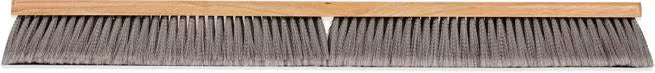 Shop the Flo-Pac 36 Inch Gray Flagged Polypropylene Sweep with soft flagged polypropylene bristles and a durable wood block. Ideal for sweeping dust and fine particles on hard, smooth surfaces.