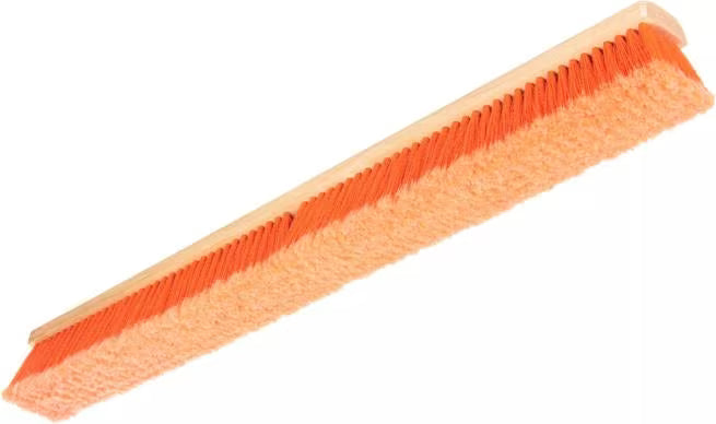 Shop the Flo-Pac 36 Inch Orange Flagged Polypropylene Sweep with soft flagged polypropylene bristles and a durable wood block. Ideal for sweeping dust and fine particles on hard, smooth surfaces.