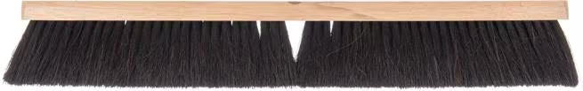 Shop the Flo-Pac 24 Inch Horsehair/Polypropylene Sweep With Wire Center featuring a hardwood block and threaded handle style. Ideal for removing stubborn debris in shops, warehouses and commercial facilities.