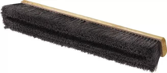 Shop the Flo-Pac 24 Inch Horsehair/Polypropylene Sweep With Wire Center featuring a hardwood block and threaded handle style. Ideal for removing stubborn debris in shops, warehouses and commercial facilities.