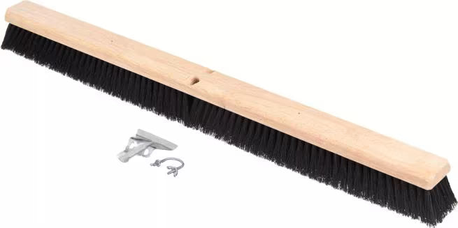 Shop the Flo-Pac 36 Inch Black Tampico Floor Sweep with natural Tampico bristles and a durable hardwood block. Heat and chemical resistant for heavy-duty commercial and industrial floor cleaning.