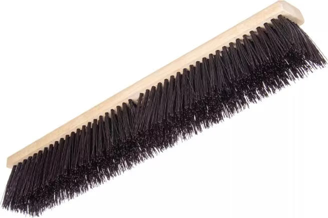 Shop the Flo-Pac 24 Inch Maroon Crimped Polypropylene Sweep with Brace featuring durable crimped polypropylene and natural Palmyra bristles. Ideal for sidewalks, parking lots, construction sites and heavy-duty industrial cleaning.