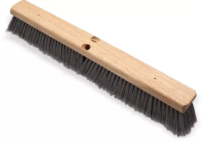 Shop the Flo-Pac 24 Inch Gray Flagged Floor Sweep with soft flagged filaments for sweeping dust and fine particles on smooth surfaces. Ideal for commercial and industrial floor cleaning.