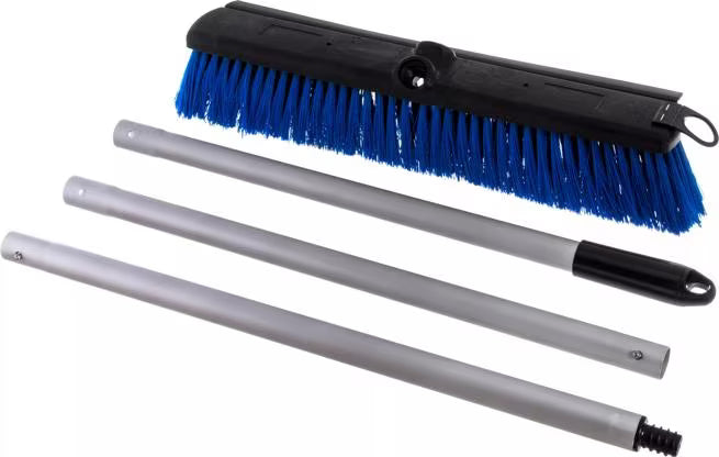 Shop the Flo-Pac Sweep Complete™ 18 Inch Floor Sweep with integrated squeegee, dual-fill bristles and a 60 inch aluminum handle. Ideal for wet and dry commercial cleaning applications.