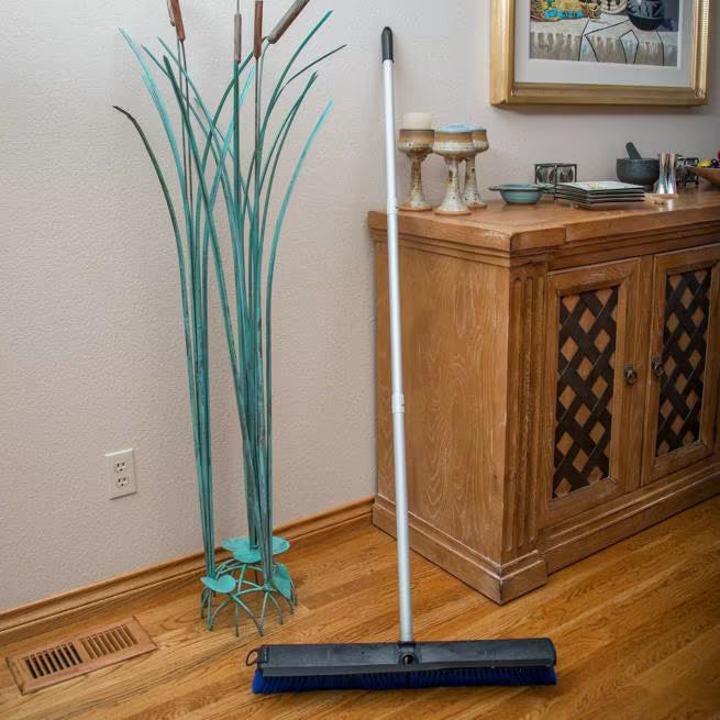 Shop the Sweep Complete 24 Inch Floor Sweep with integrated squeegee, dual-fill bristles, non-absorbent construction and a 60 inch aluminum handle. Ideal for wet and dry commercial cleaning applications.