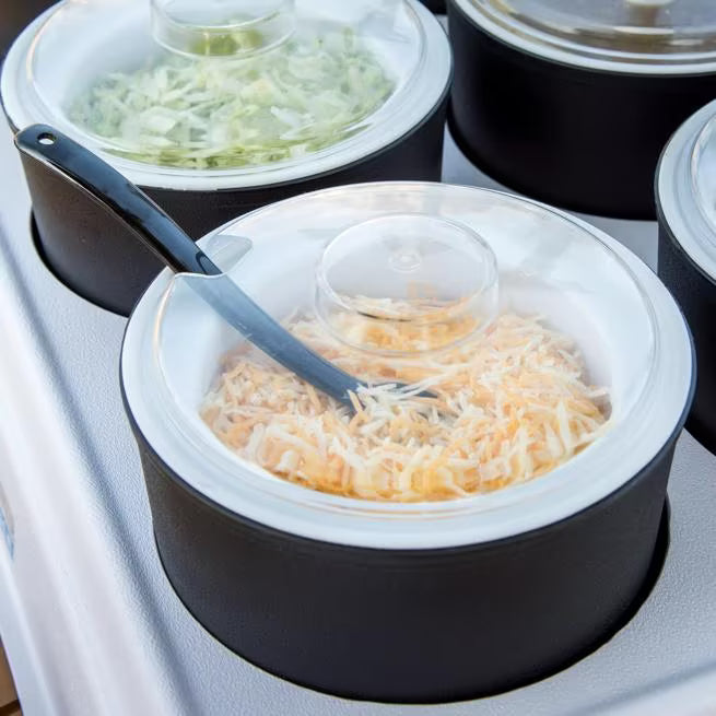 Shop the Coldmaster Clear Cold Crock Slotted Lid with a serving utensil notch, molded knob and shatter-resistant acrylic construction. Designed to maintain optimal cold temperatures in commercial foodservice.